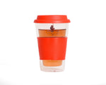 Vaso con tapa y agarradera silicón
