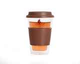 Vaso con tapa y agarradera silicón