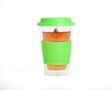 Vaso con tapa y agarradera silicón
