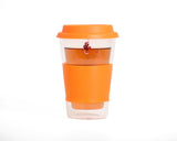 Vaso con tapa y agarradera silicón