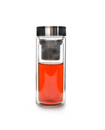 Termo de cristal con infusor de acero