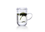 Vaso de cristal con infusor y tapa