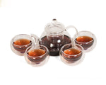 Set Tetera de Cristal con 4 tazas